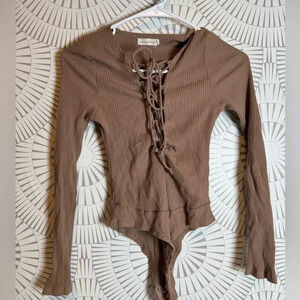 MAKER OF DREAMS‎ Women’s Bodysuit Tan Medium